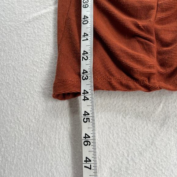 ENZA COSTA Dress Womens XS Umber Stretch Silk Knit Ruched Strappy Midi NEW - Picture 16 of 16